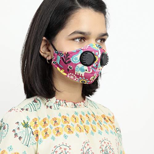 Chumbak Chumbak Outdoor Reusable Masks V2 Kids Set of 2 - Face Masks, Printed Masks with Adjustable Ear Loop, Fabric Face Mask, Comfortable, Washable Masks, 4.9"x7.5"