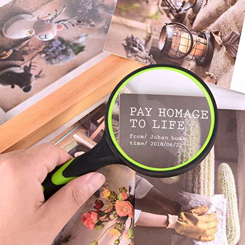 Ocim Ocim 2 Pack 75mm 10X Magnifying Glass, Kids Magnifying Glass,Magnifier with Non-Slip Rubber Handle for Seniors Reading and Kids Nature Exploration