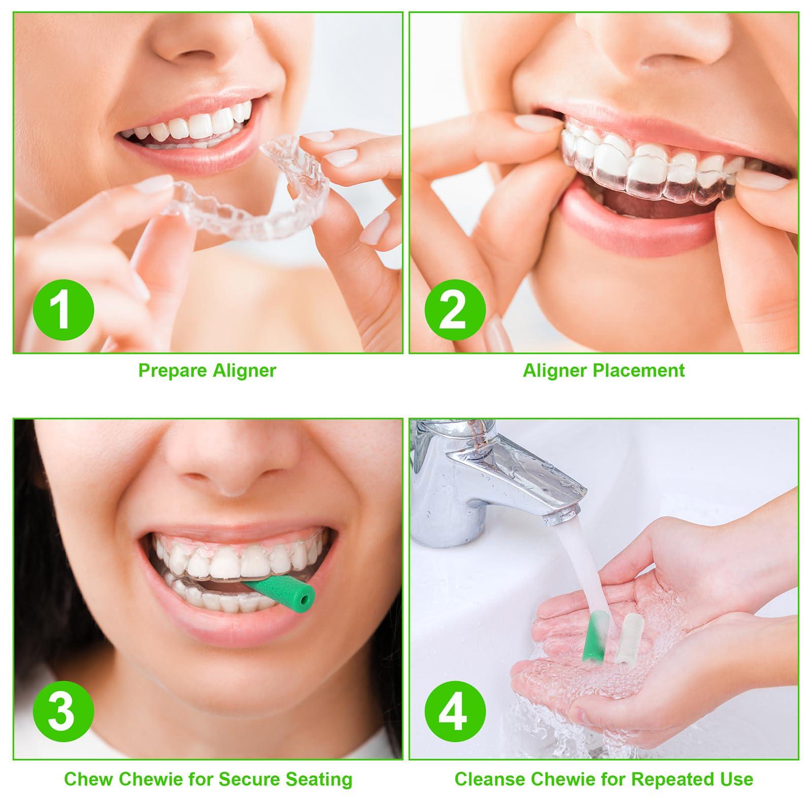 B Rush 20 Pcs Chewie For Invisalign Aligners, Aligner Tray Seaters For Invisible Braces, Dental Aligner Trays Seater Chewie, Orthodontic Aligners Teeth Chompers Unscented Flavor Pack Of 2 (Unscented)