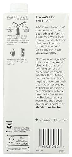 TAZO TAZO Toasted Gingerbread Latte Concentrate 6 32z [Seasonal]