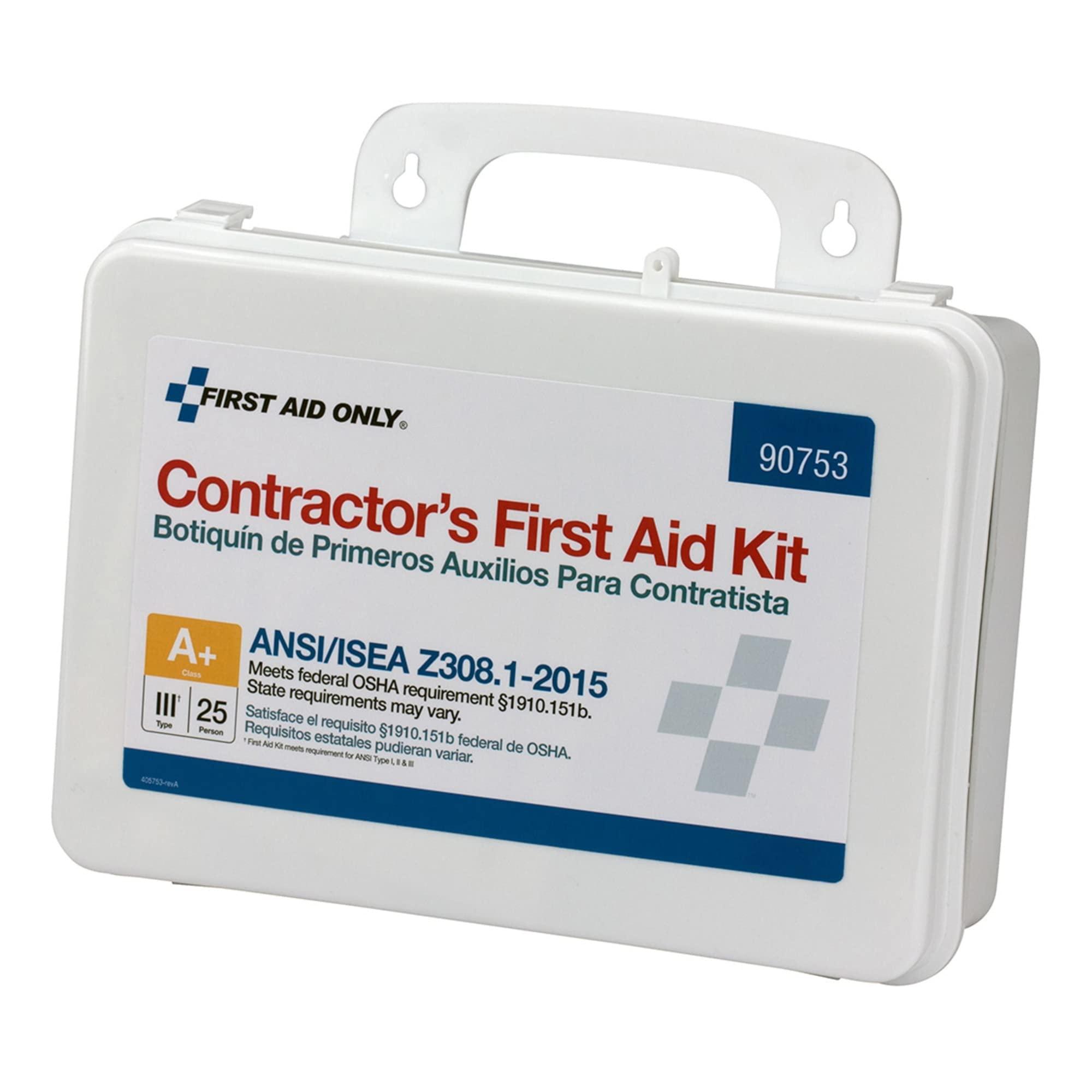 First Aid Only First Aid Only 25-Person Contractor First Aid Kit, White, 128 Pieces