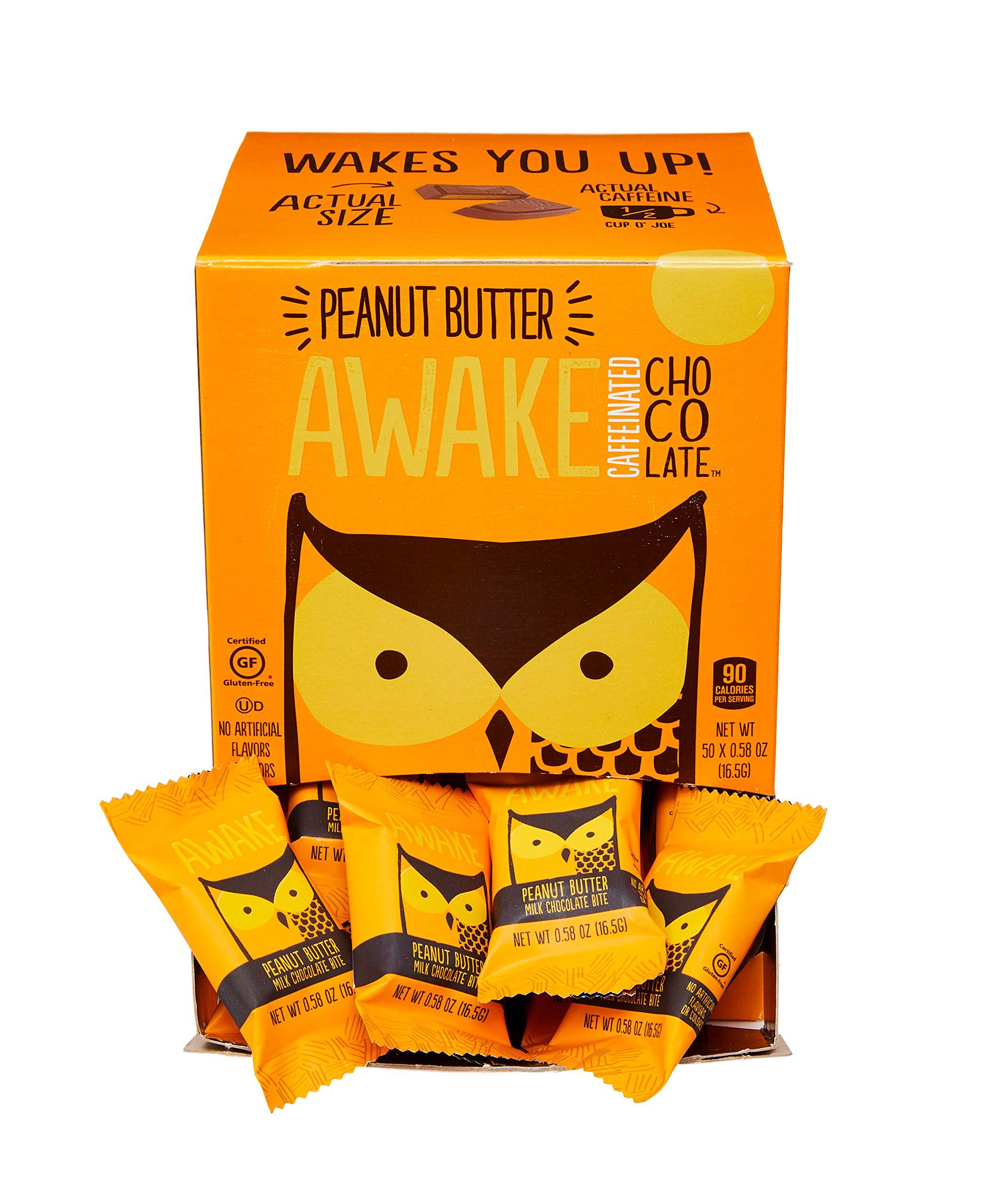 AWAKE Caffeinated Chocolate Awake Caffeinated Chocolate Energy Bites, Peanut Butter, 300 Count