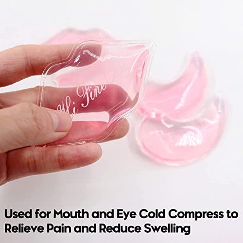 HI FINE CARE 6 pcs Lip Eye ice Packs, Eye Lip ice Pack, Lips and Eyes Cold Compress, Reduce Eye and Lip Pain and Swelling, Dark Circles Fade Ice Pack (6 PCS)