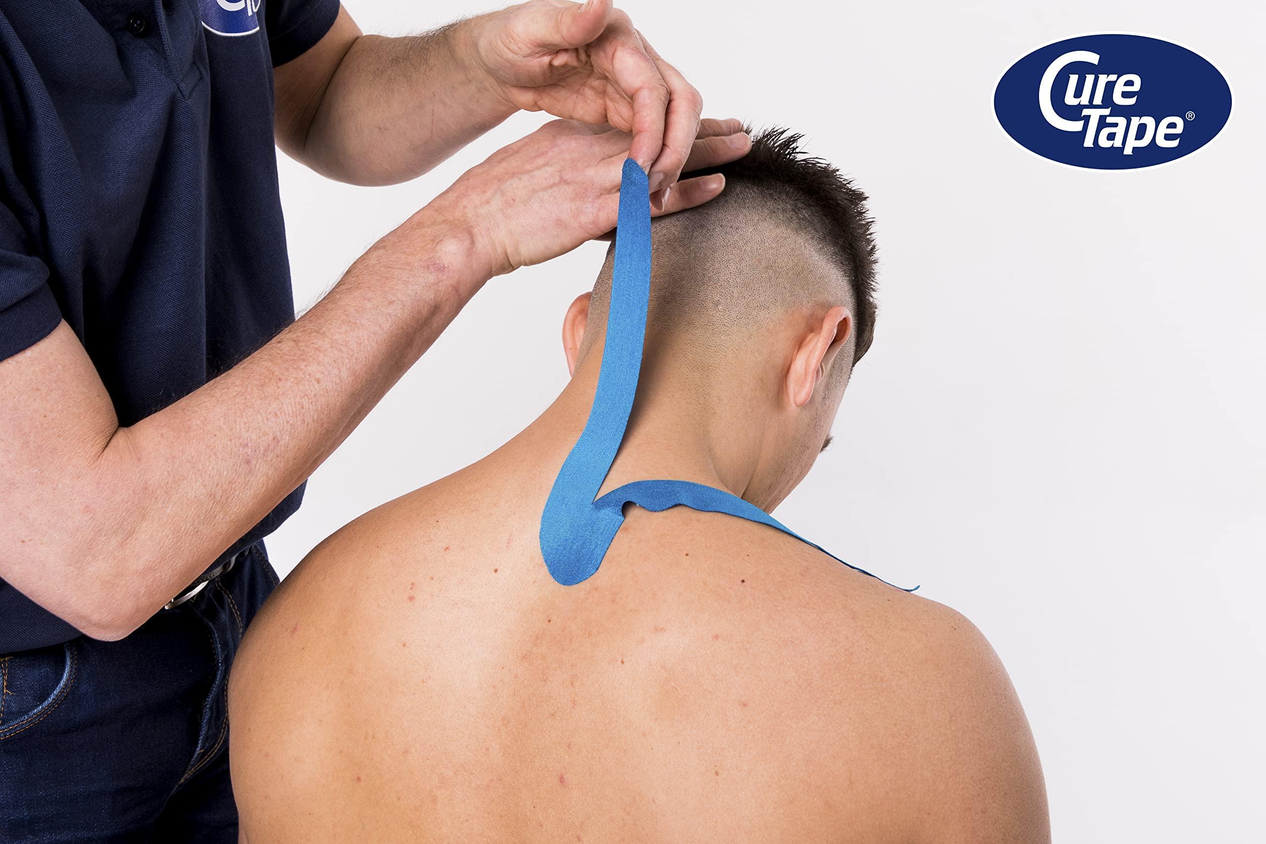 CureTape CureTape® Sports Kinesiology Tape Blue | 30% Stronger Adhesion | K-Tape for Extreme Conditions | Quick Dry Viscose | Waterproof Muscle Tape | for Increased Athletic Performance & Faster Recovery