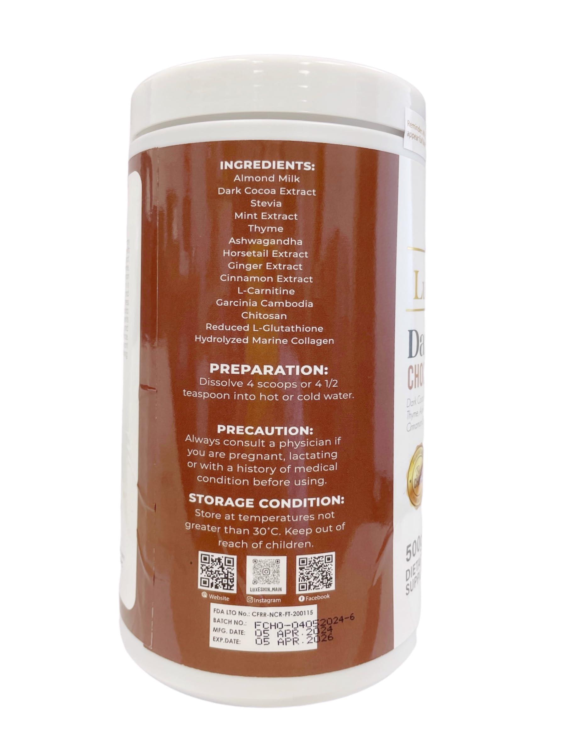 Magkawas Beauty and Wellness OPC Generic Luxe Skin by Anna Magkawas Dark Choco Chocolate Drink Mix, 500g