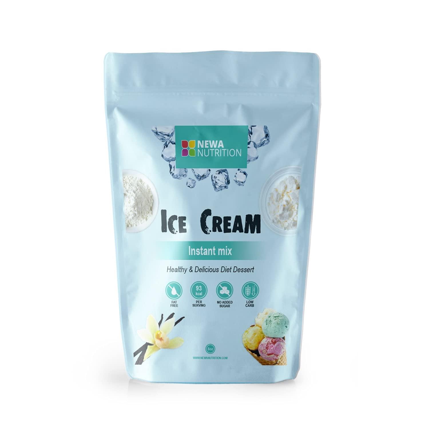 Newa Nutrition Sugar Free Ice Cream Mix – Keto Diet Friendly, Low Carb & Natural, Non GMO, Vanilla. Weight: 8oz/226.8 gr.