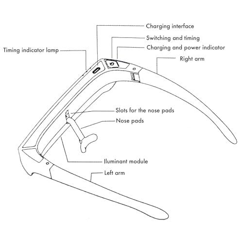 XANXAN Light Therapy Glasses with Travel Case, Blue Light Therapy and Daylight LED Sunlight, Wearable UV-Free Happy Lamp, Natural Relief for Good Sleep, Happy Mood, Boost Energy and Jet Lag