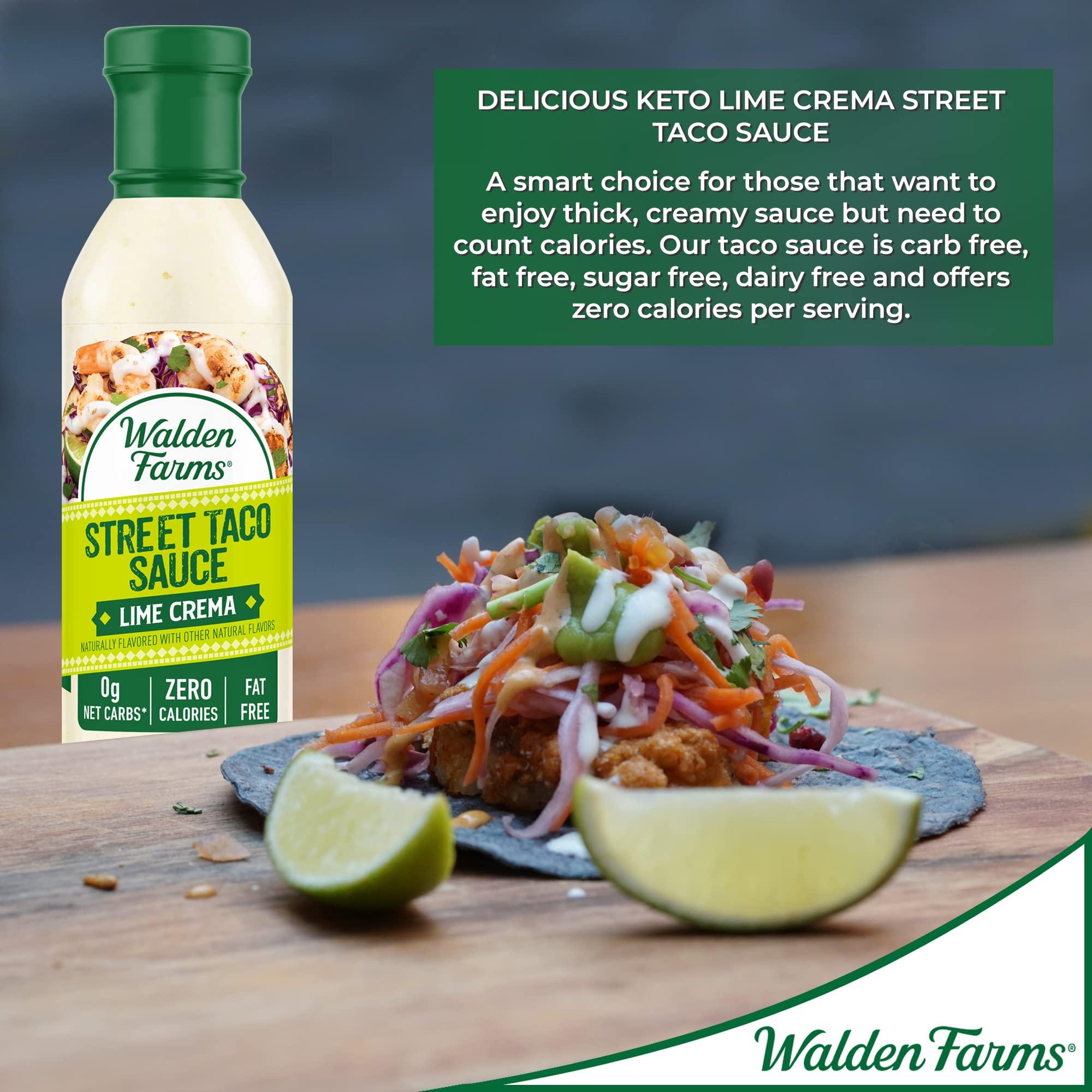 Walden Farms Walden Farms Street Taco Sauce Lime Crema - Calorie-Free, Gluten-Free, Low Carb, Keto-Friendly, Sugar-Free, Tangy Lime Crema Flavor, (12 oz Bottle x 2)
