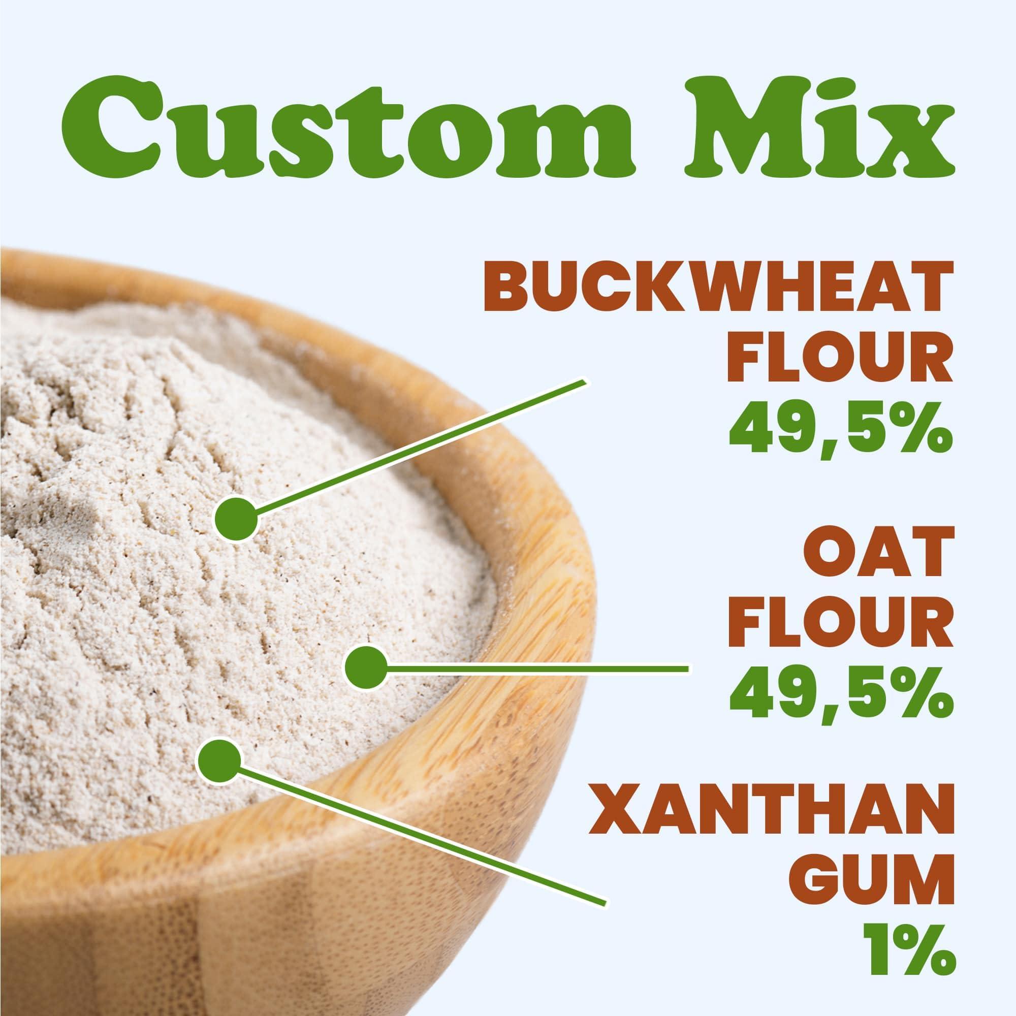 Food to Live Food to Live Organic Whole Grain Buckwheat Flour Blend, 4 Pounds - A Custom Mix of Organic Buckwheat Flour and Organic Oat Flour, Non-GMO, Fine Meal, Vegan, Bulk. All Purpose Flour. Great for Baking
