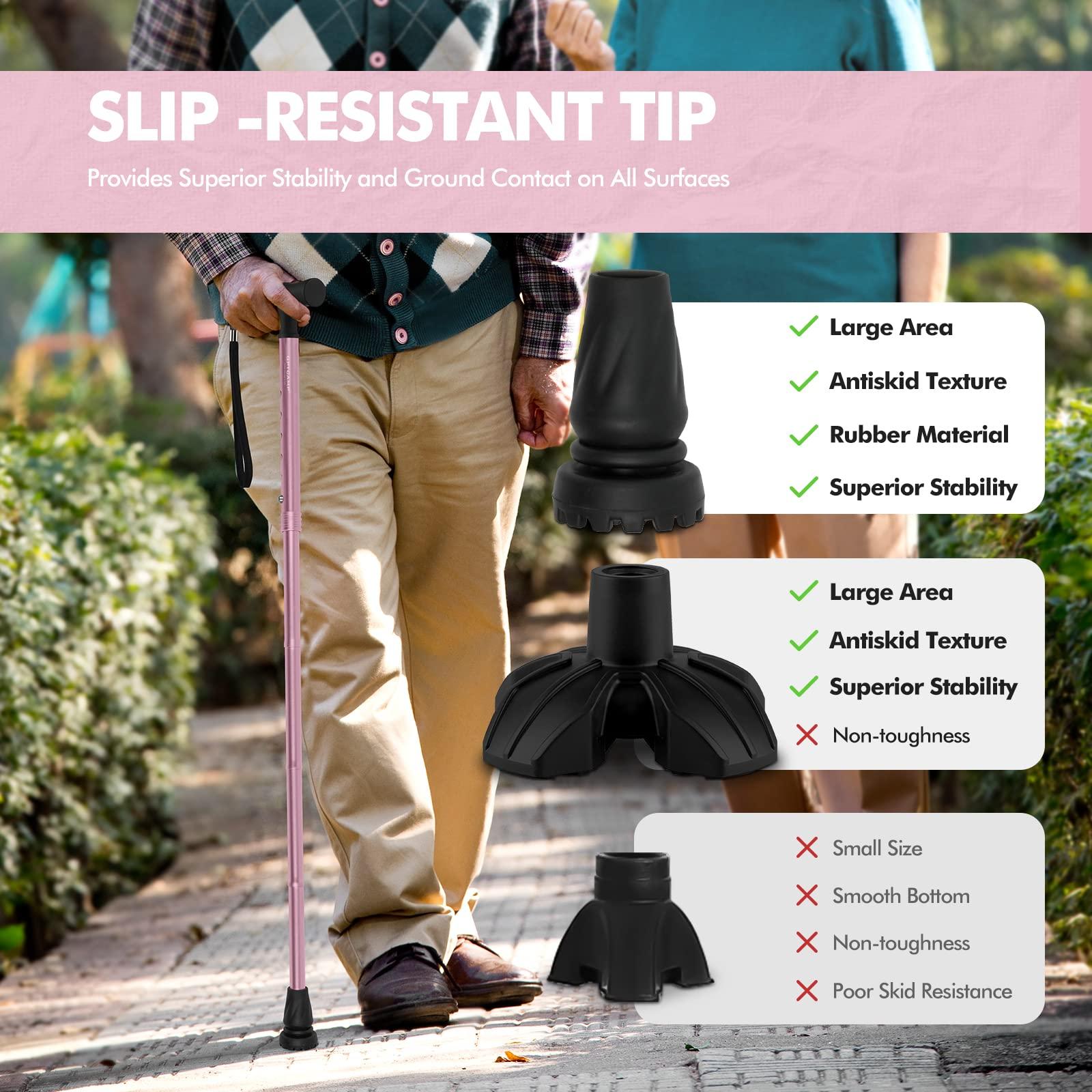 GPTCAMP GPTCAMP G2 Walking Stick, Fold-up Walking Cane for Women and Men with Wrist Strap, Portable, Foldable, Collapsible, Lightweight and Sturdy with Comfortable T Handle