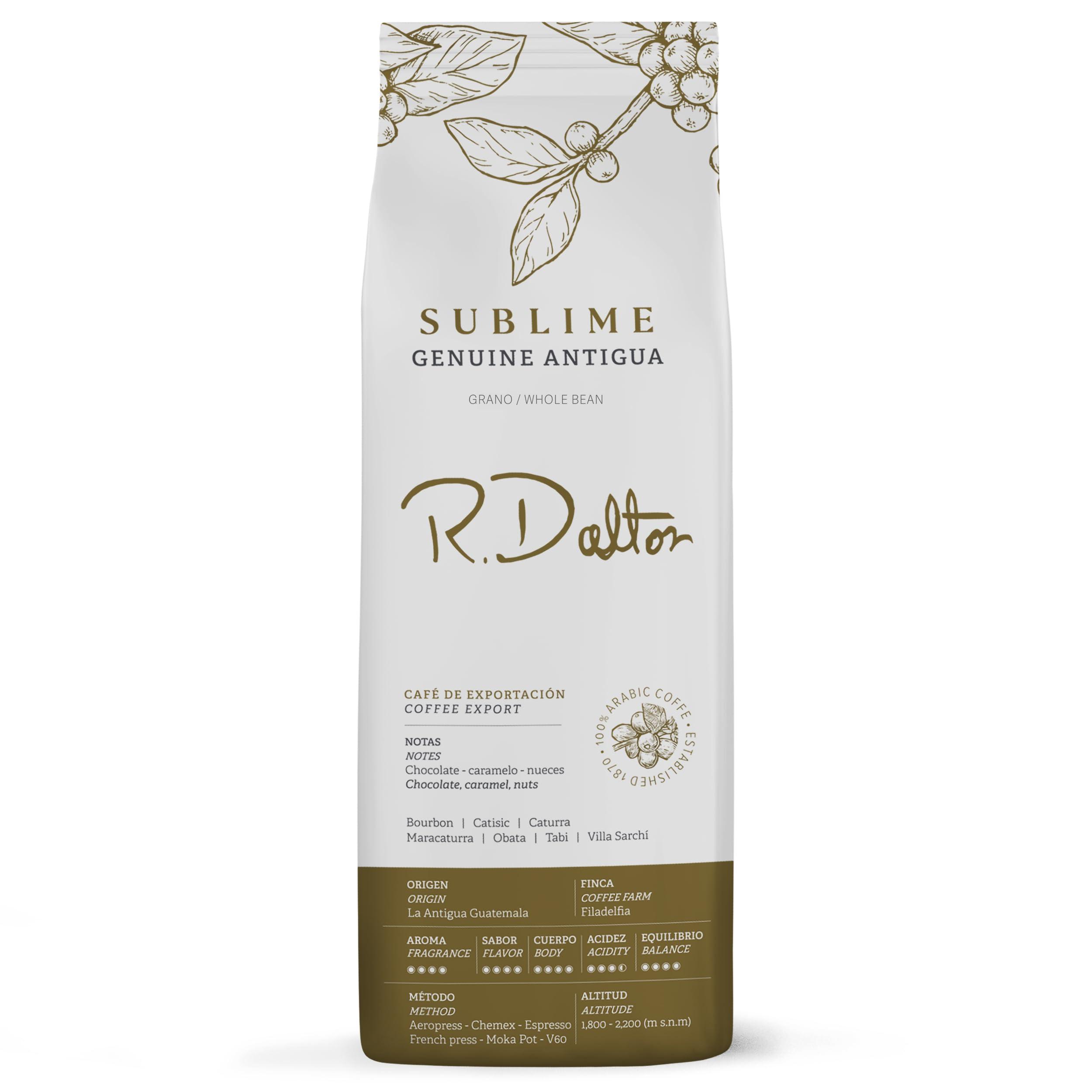 R Dalton R. Dalton Coffee Sublime Genuine Antigua Whole Bean Coffee - Medium Roast - Exotic Chocolaty And Caramel Notes - All Brewing Methods - Premium Quality From Antigua Guatemala 100% Arabica - 12 oz