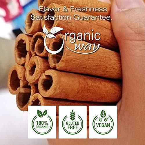 Organic Way Organic Way Premium Cinnamon Cassia Cut & Sifted (Cinnamomum cassia) - Adds Flavour & Aroma | Organic & Kosher Certified | Vegan, Non GMO & Gluten Free | USDA Certified | Origin - India (1LBS / 16OZ)