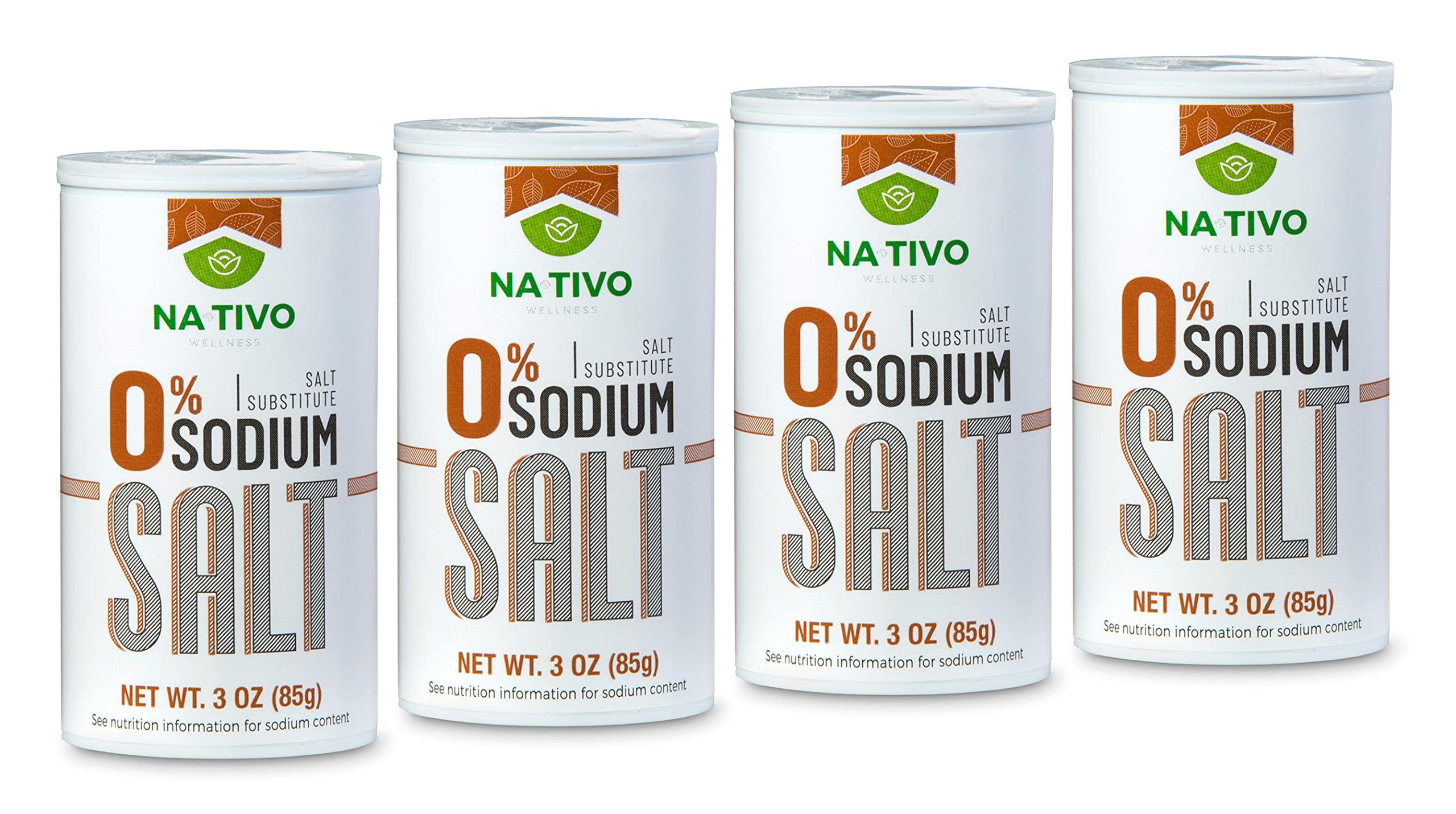 Na Tivo wellness 0% Sodium Salt Substitute - NaTivo Wellness - Salt Alternative - Gluten Free - Low in Calories - Reduce your daily Sodium intake - With Natural food products - Keto friendly - Non-GMO - 4 x 3oz