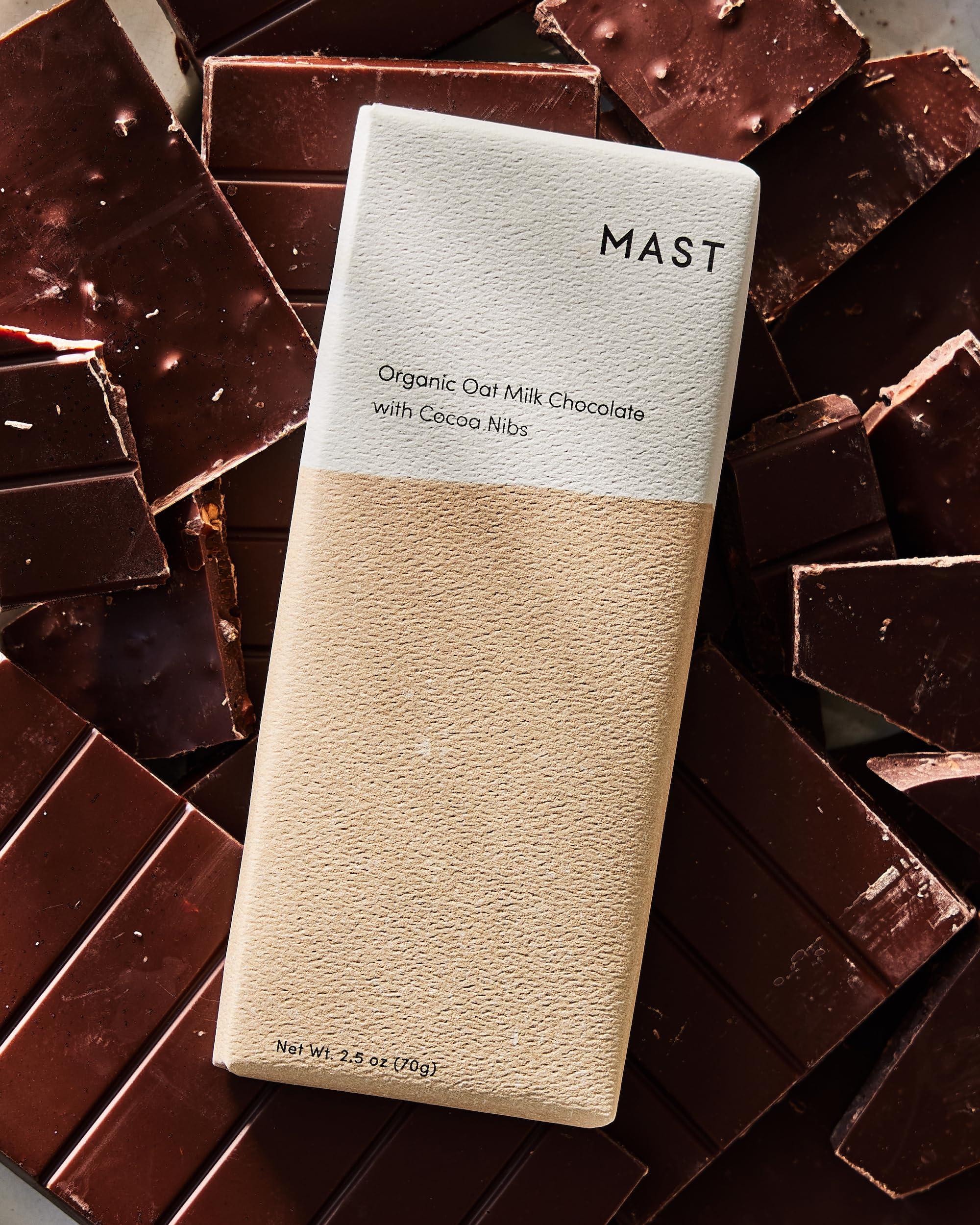 MAST Mast Chocolate Bars | 6 pack | Organic, Kosher | Classic 2.5oz each (6 Bars, Organic Oat Milk Chocolate with Cocoa Nibs)