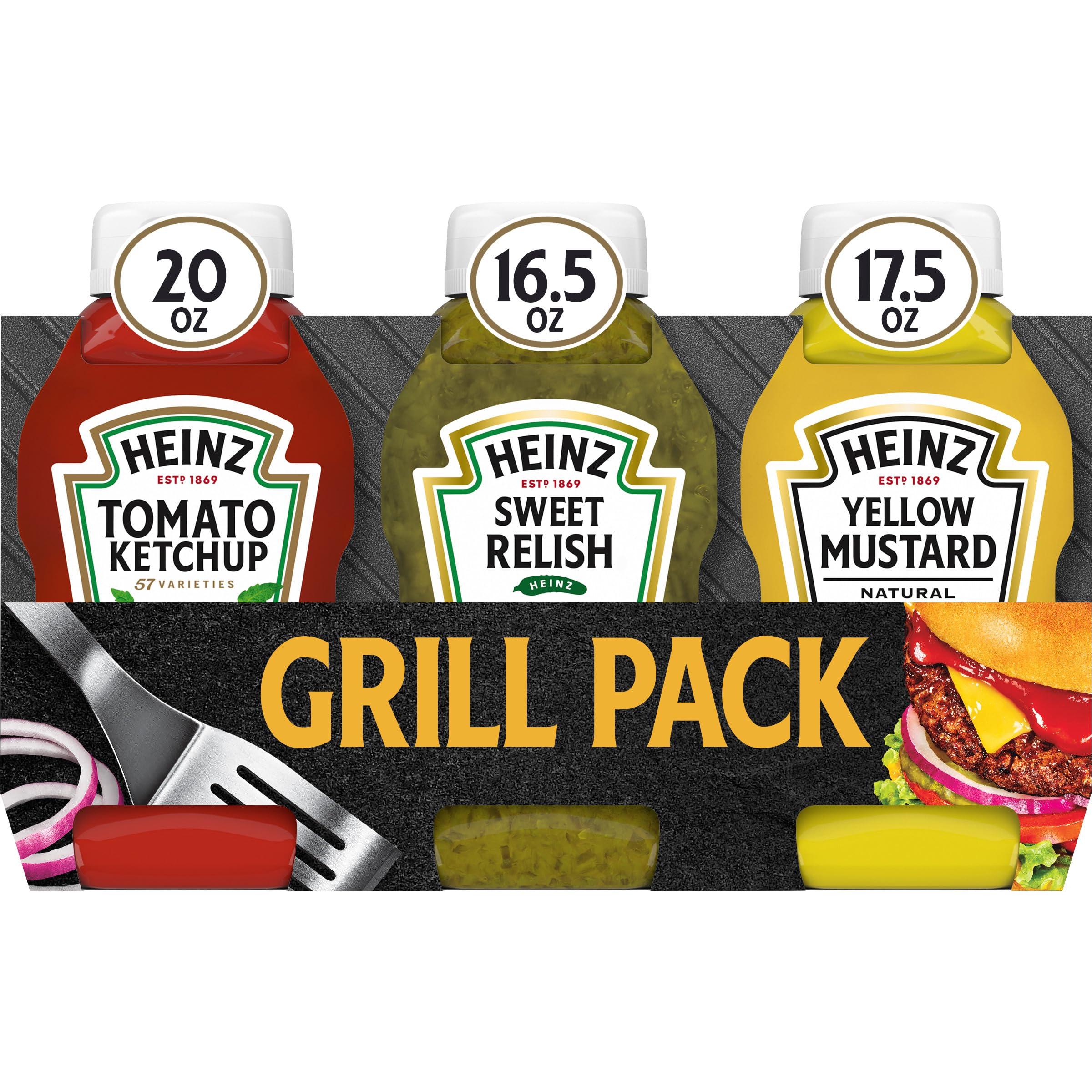 Heinz Heinz Tomato Ketchup, Sweet Relish & Yellow Mustard Grill Pack, 3 ct Pack