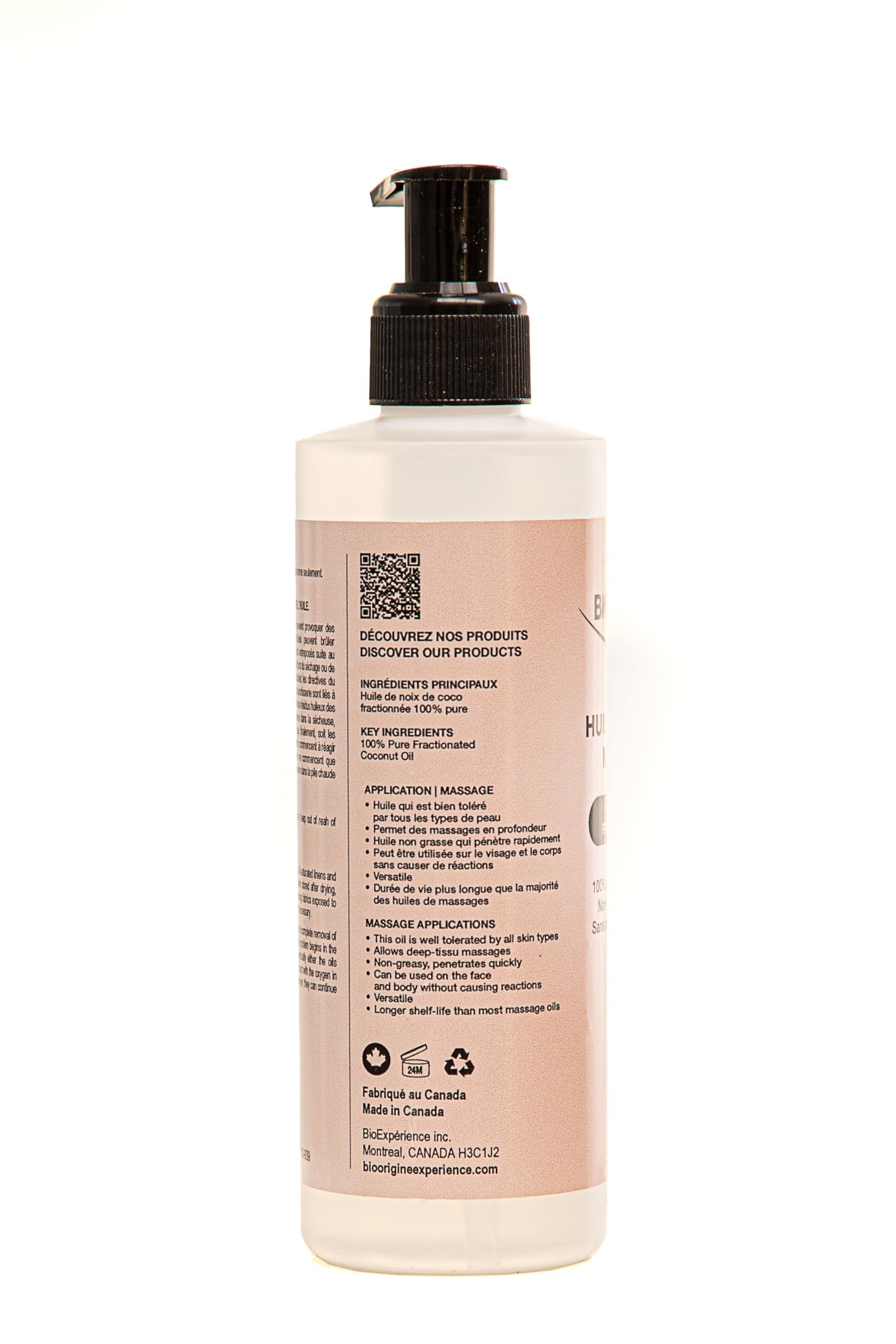 Bioexperience BioExperience Fractionated Coconut Oil, Unscented 100% Natural Palm Oil Free Massage Oil 8oz. Massage Oil.