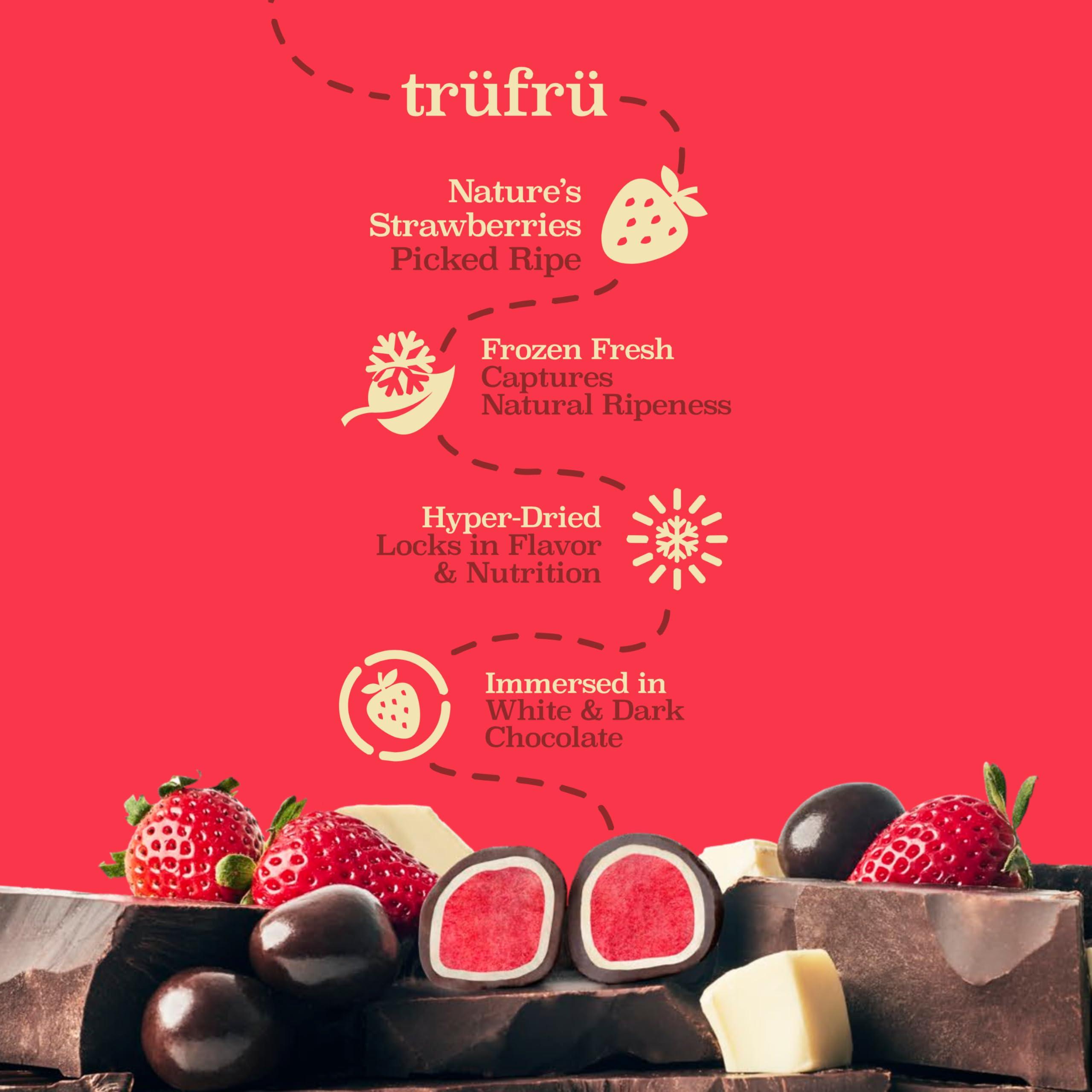 Tru Fru Tru Fru Nature\'s Strawberries Hyper-Dried Fresh in Dark Chocolate, 4.2 Ounce Bag