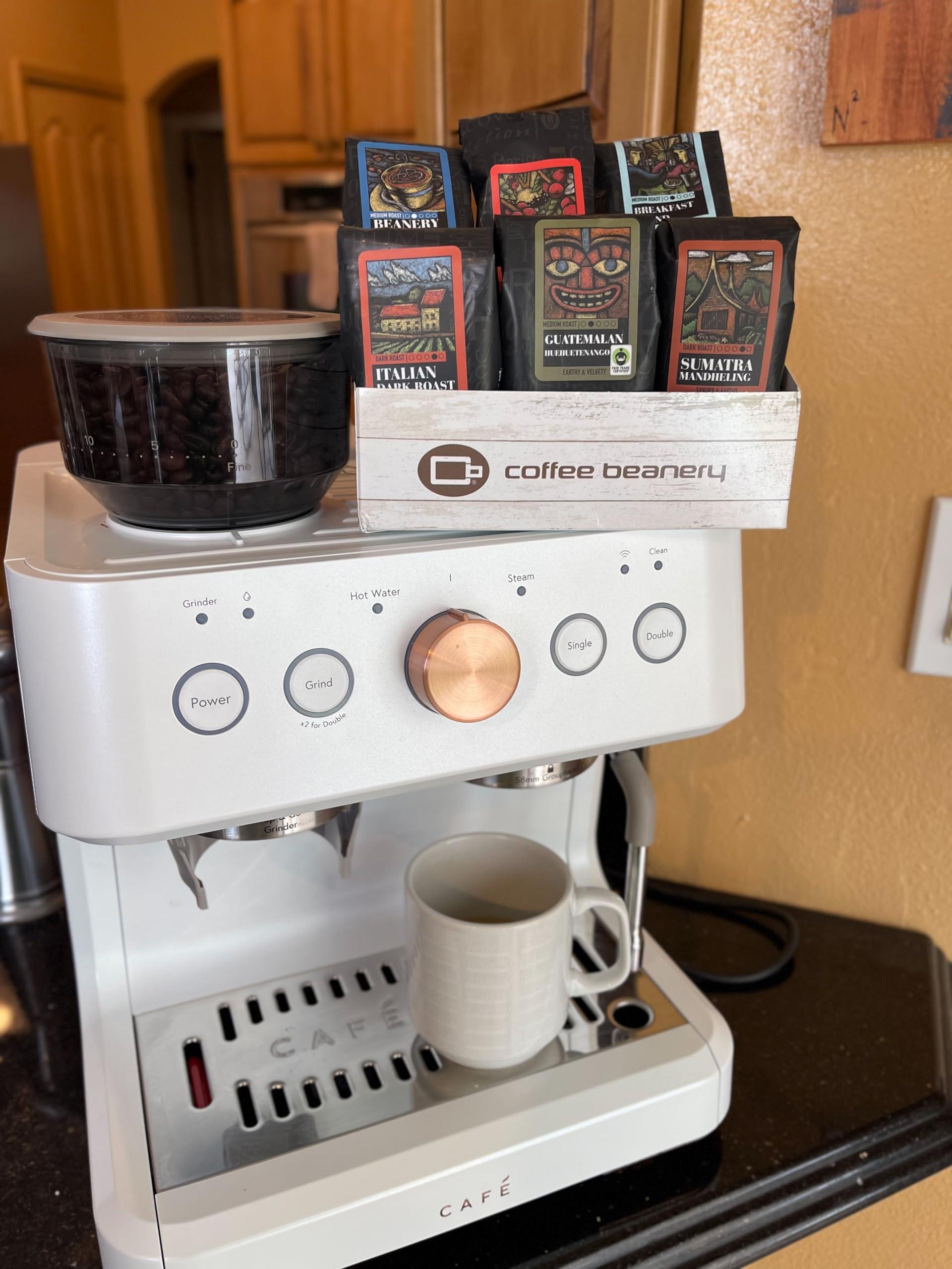 Coffee Beanery Right Roast Coffee Sampler, 6 - One Pot Sample Bags of coffee, light, medium and dark roasts