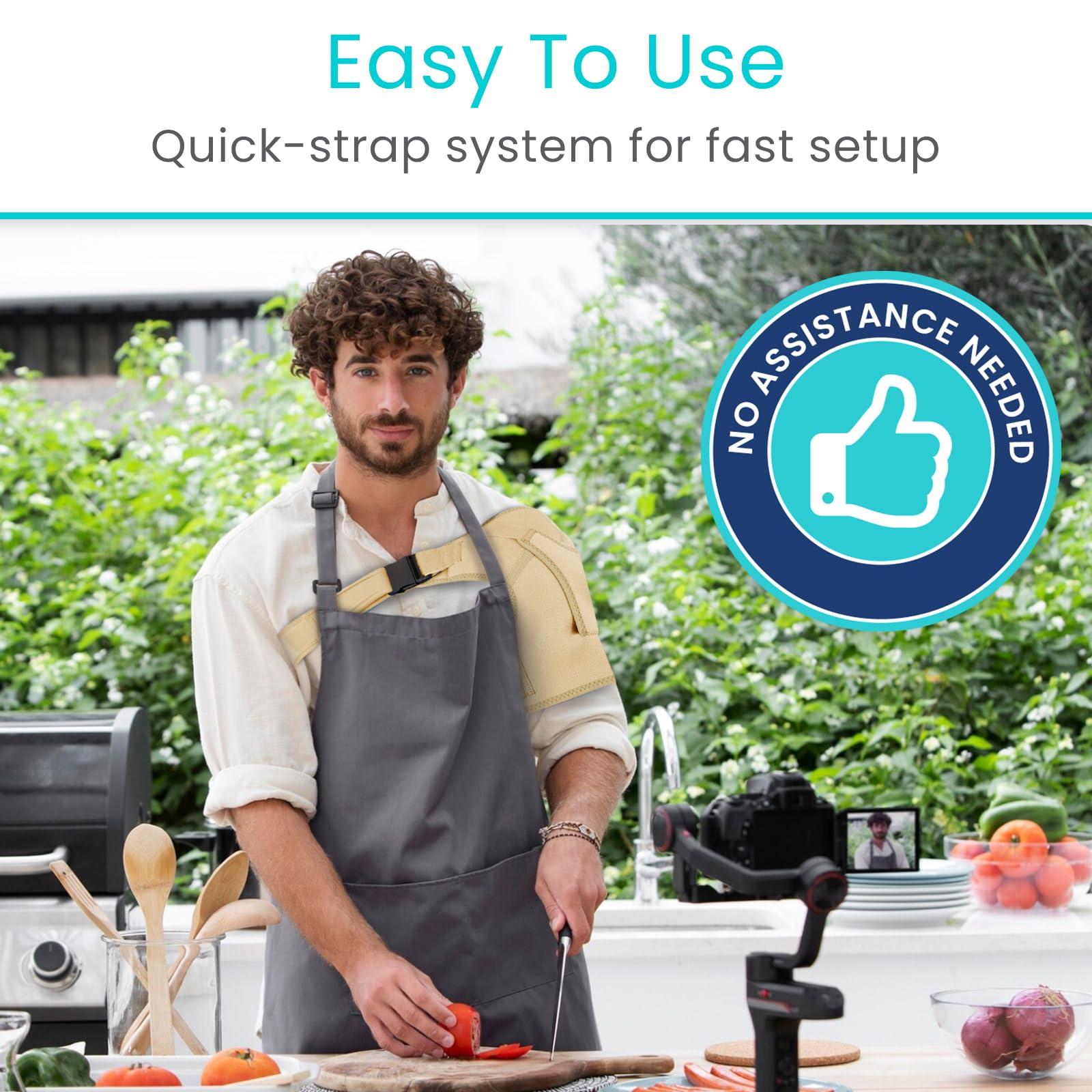 Vive Vive Shoulder Brace for Women - Injury Recovery Compression Support Sleeve - for Rotator Cuff Injuries, Arthritis, Sprain, Dislocation, PT - Targeted Inflammation Pain Relief (Beige, Medium)