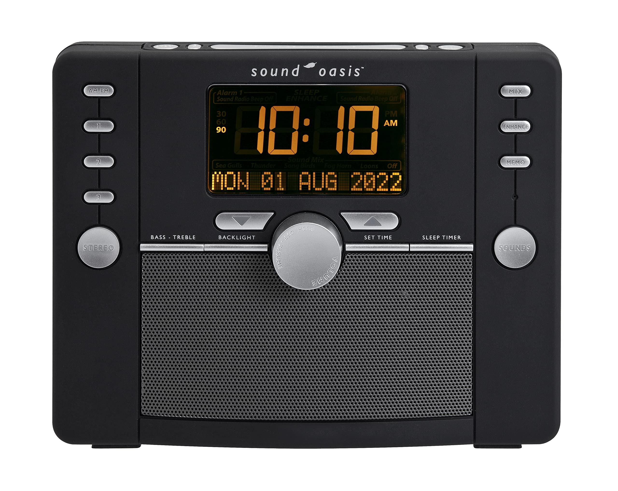 Sound Oasis Sound Oasis Deluxe Bluetooth Sleep Tinnitus Sound Machine, Worlds Best White Noise Machine for Better Sleep, Tinnitus Management, Clock Radio 288 Sounds