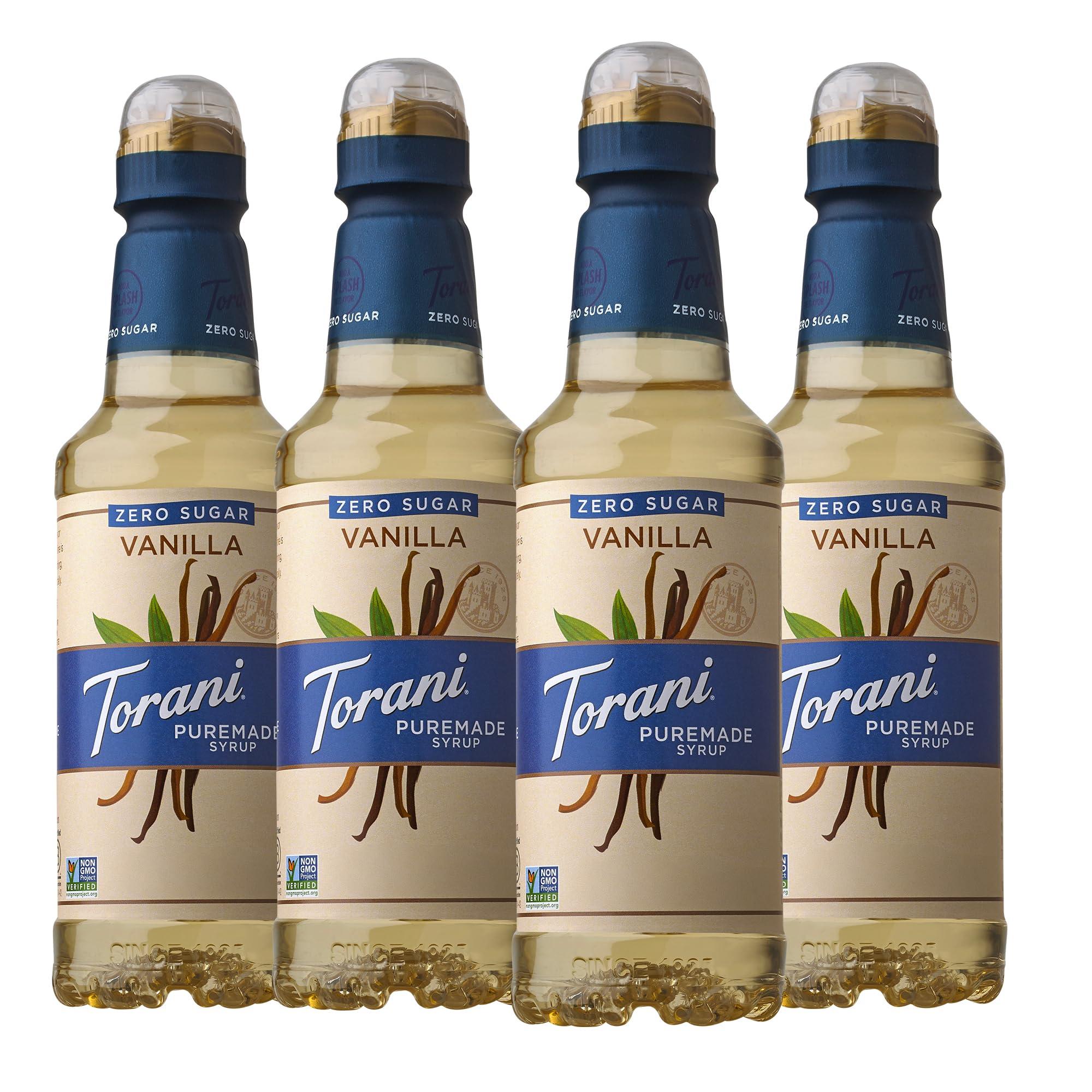 Torani Torani Puremade Zero Sugar Syrup, Vanilla, 12.7 Ounce (Pack of 4)