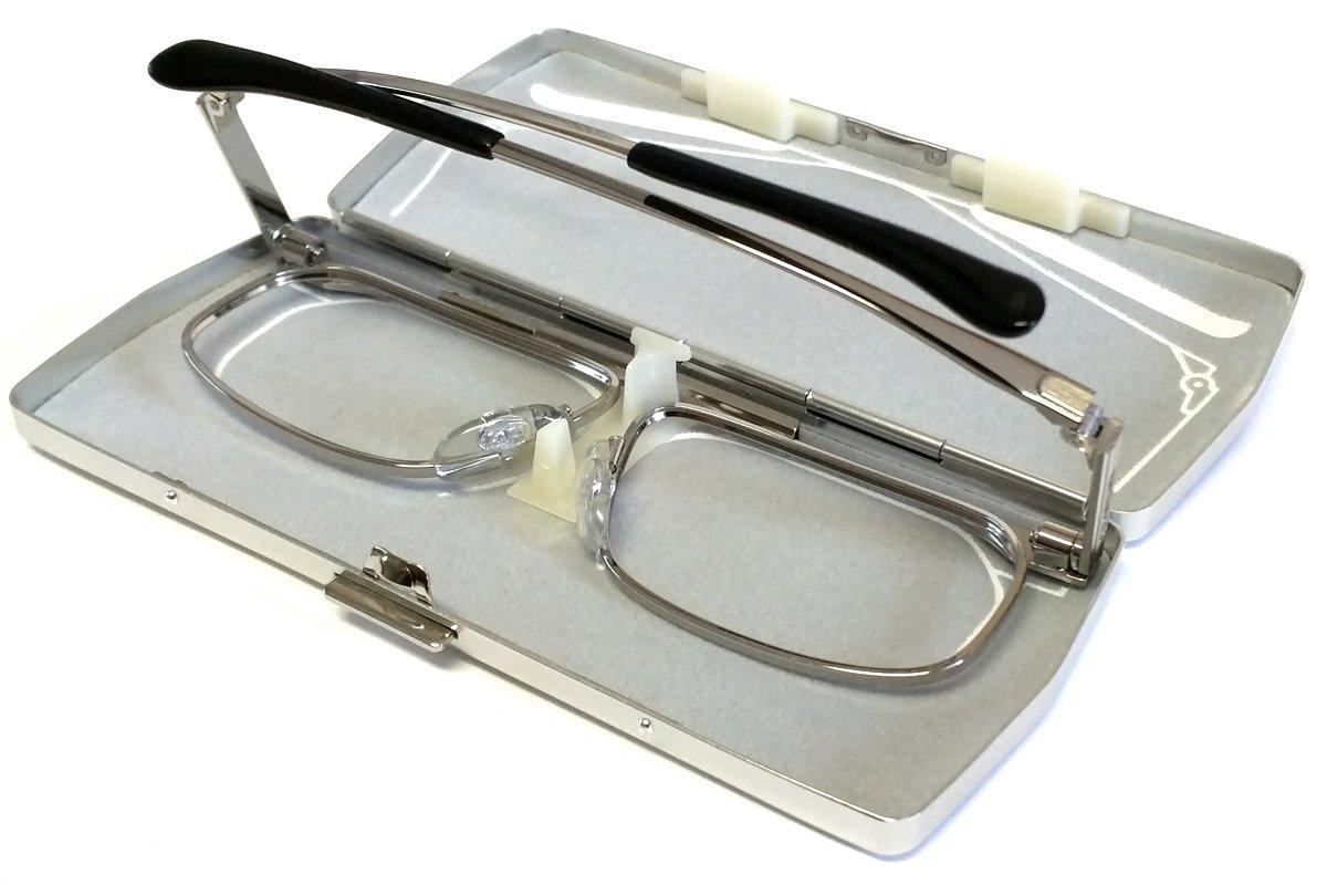 Kanda Of Japan SlimFold Kanda (003) of Japan Folding Reading Glasses w/Case in Silver ; +3.00