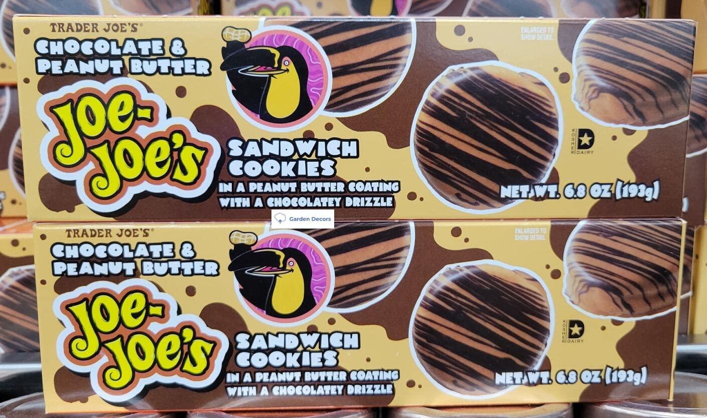 Trader Joe's2 Trader Joe's2 Trader Joe’s Chocolate & Peanut Butter Joe-Joe’s Sandwich Cookies 6.8oz 193g (Two Boxes)