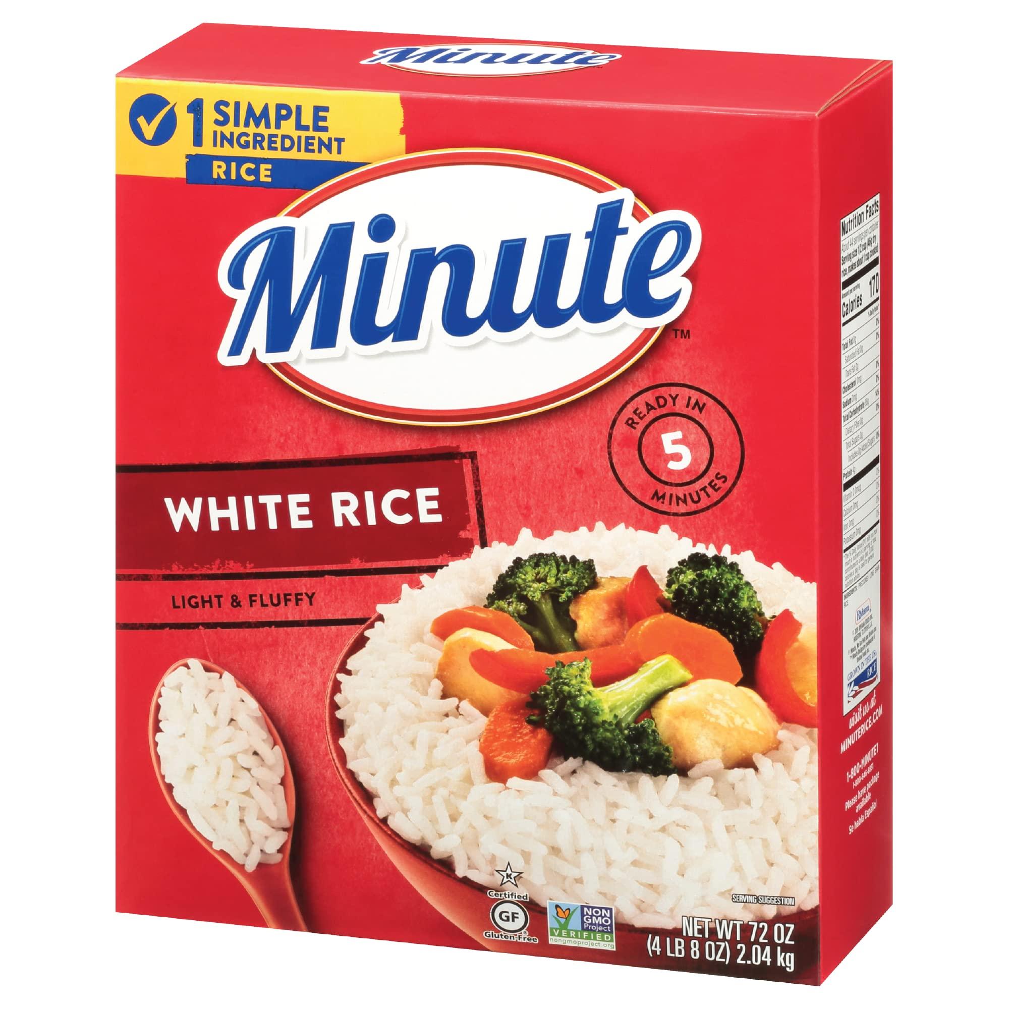 Minute Minute White Rice, Instant White Rice for Quick Dinner Meals, 72-Ounce Box