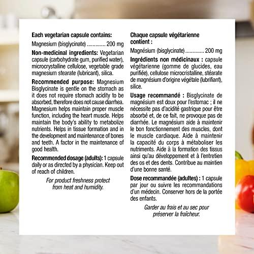 Webber Naturals Webber Naturals Magnesium Bisglycinate 200mg, 60 Vegetarian Capsules