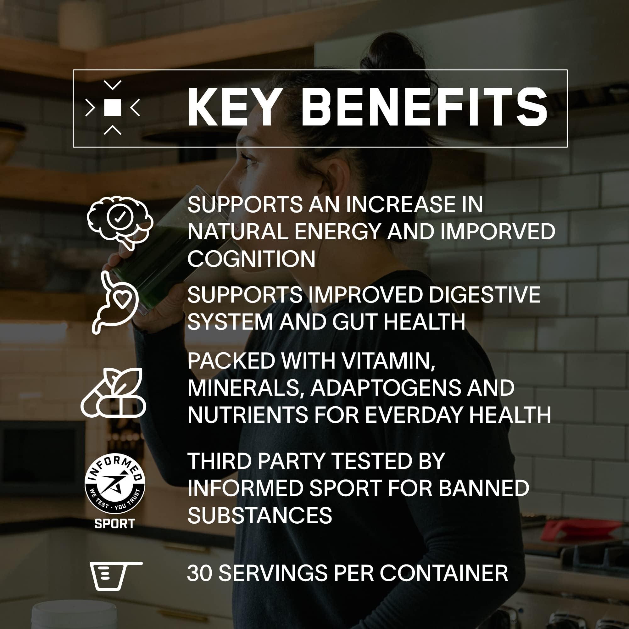 BARE PERFORMANCE NUTRITION BARE PERFORMANCE NUTRITION, BPN Strong Greens Superfood Powder, Improved Digestion, Increased Energy, Immune System Support, Sweet Mint, 30 Servings