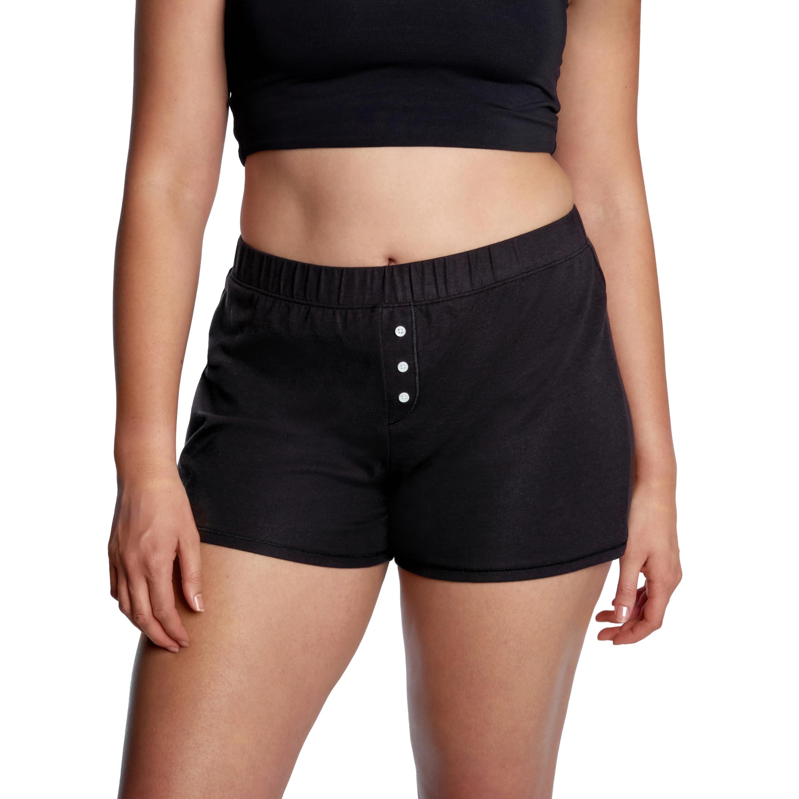 THINX Thinx Ultra-Soft Period Underwear, Overnight Sleep-Shorts Leakproof Underwear for Women, Holds Up to 12 Regular Tampons, FSA HSA Approved Period Underwear for Women, Reusable & Controls Odor, Black, S