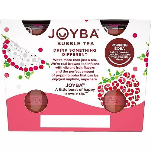 BEN & JANE JOYBA Raspberry Dragon Gluten Free Non-GMO Black Bubble Tea - 12 fl oz Cups - 4 Pack