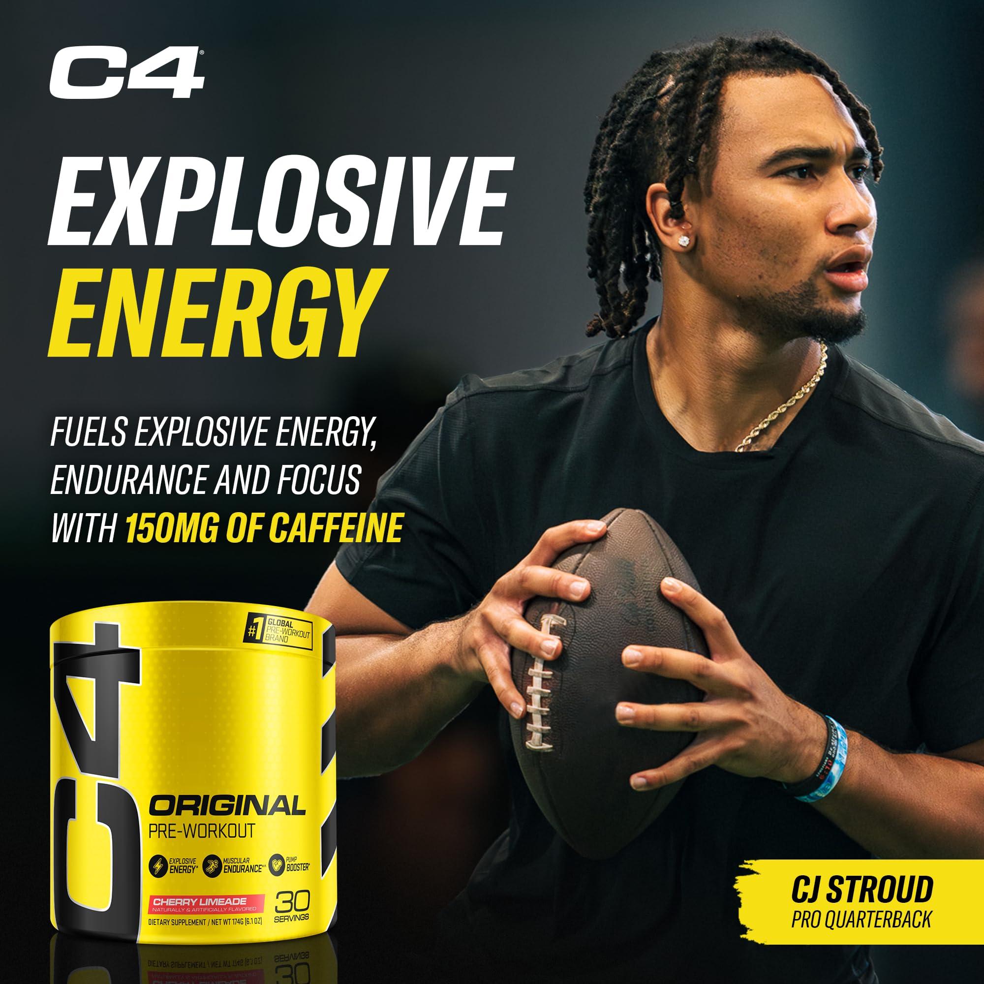 Cellucor Cellucor C4 Original Pre Workout Powder Cherry Limeade | Vitamin C for Immune Support | Sugar Free Preworkout Energy for Men & Women | 150mg Caffeine + Beta Alanine + Creatine | 30 Servings