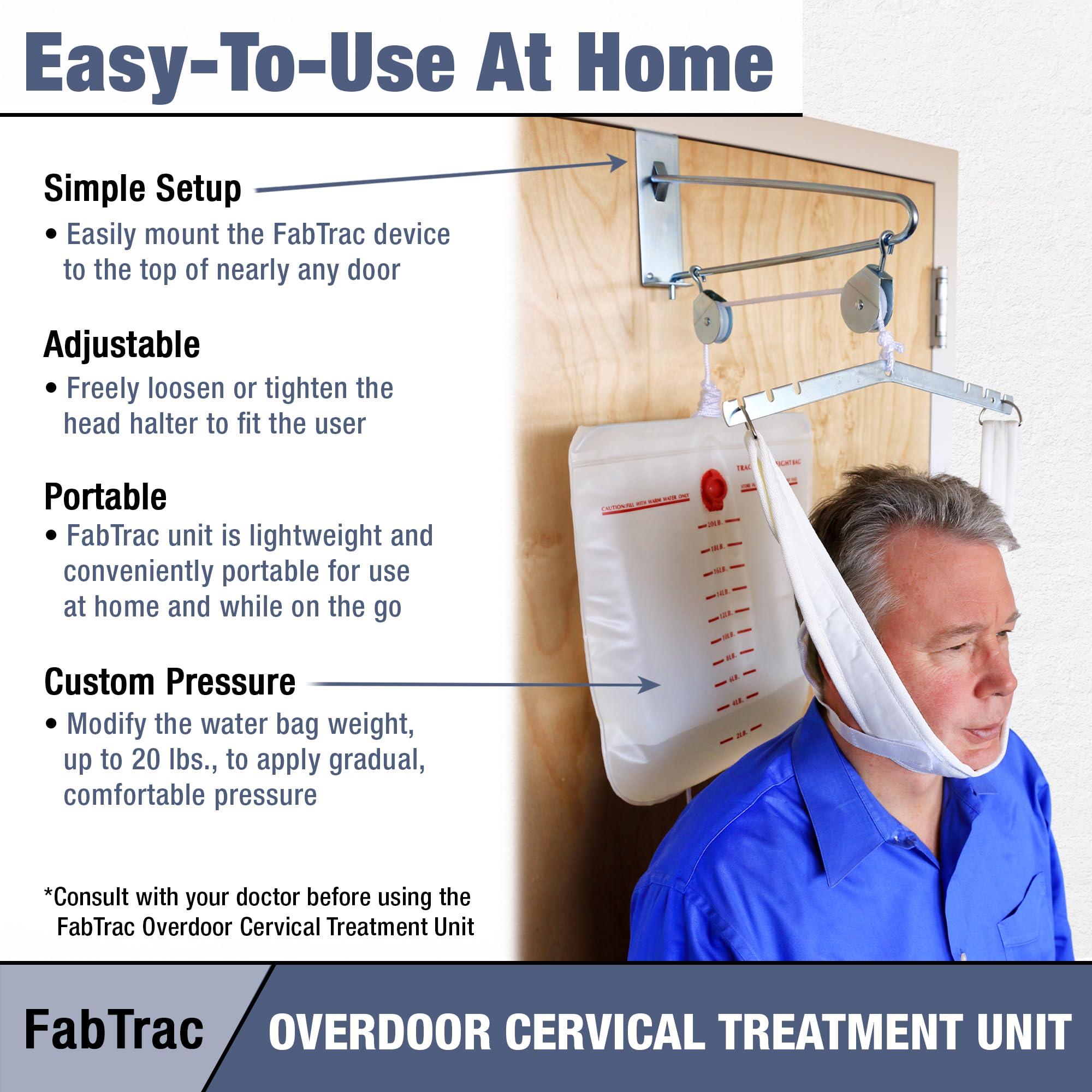FabTrac FabTrac Over the Door Cervical Neck Traction and Posture Correcting Device with Head Halter, At Home Back and Neck Stretcher for Physical Therapy