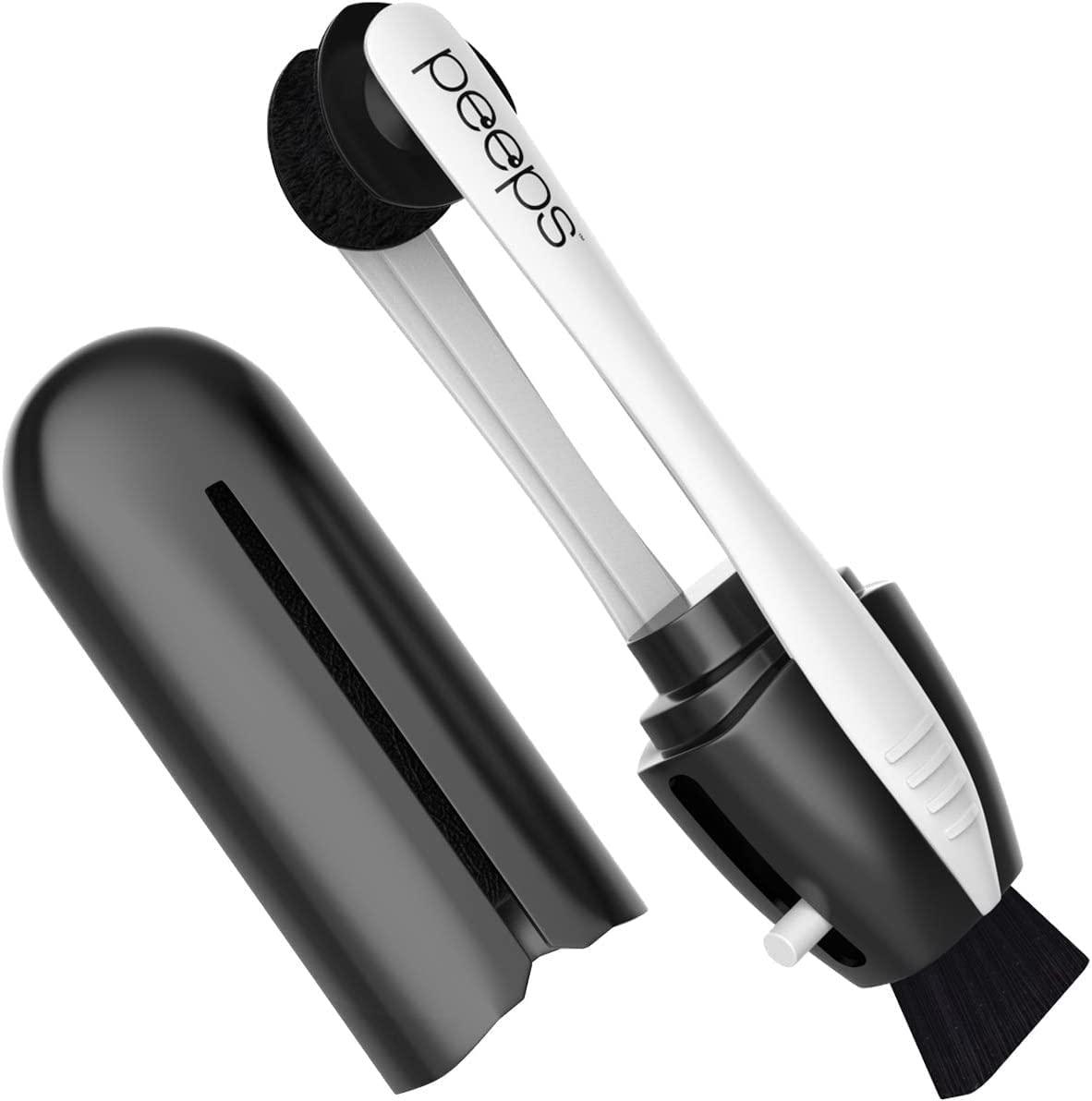 Peeps CarbonKlean Peeps Glasses Cleaner - for Eyeglasses, Reading Glasses, and More - Lens Cleaner with Carbon Microfiber Tech - Injected Black - 1 Count (Pack of 1)