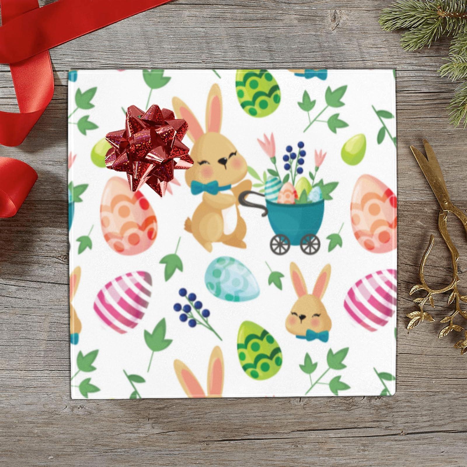 OTVEE OTVEE Easter Egg Rabbit with Truck Wrapping Papers, Gift Wrapping Paper Rolls, 4 Rolls, 58*23 inch Per Roll, Gift Wrap Wrapping Papers for Birthday, Bridal, Baby Showers, Valentine\'s Day, Morther\'s Day