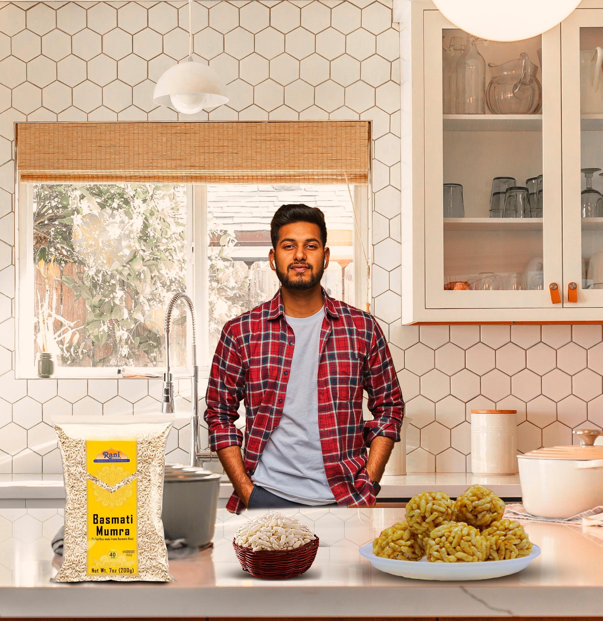 Rani Brand Authentic Indian Products Rani Basmati Mumra (Puffed Rice) 7oz (200g) ~ All Natural | No Color | Gluten Friendly | Vegan | NON-GMO | Kosher | No Salt or fillers | Indian Origin