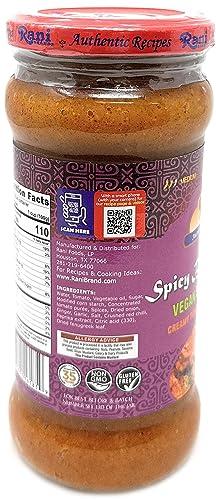 Rani Brand Authentic Indian Products Rani Spicy Butter Chicken Vegan Simmer Sauce (Creamy Tomato, Red Pepper & Spices) 14oz (400g) Glass Jar ~ Easy to Use | Vegan | No Colors | All Natural | NON-GMO | Gluten Free | Indian Origin