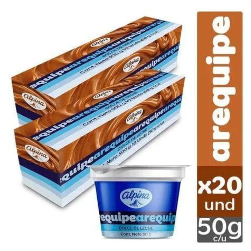 RUUFE Arequipito alpina (20 pack - 1.7oz each) Arequipe Colombiano colombian snack dulce colombiano Arequipe colombiano colombian food