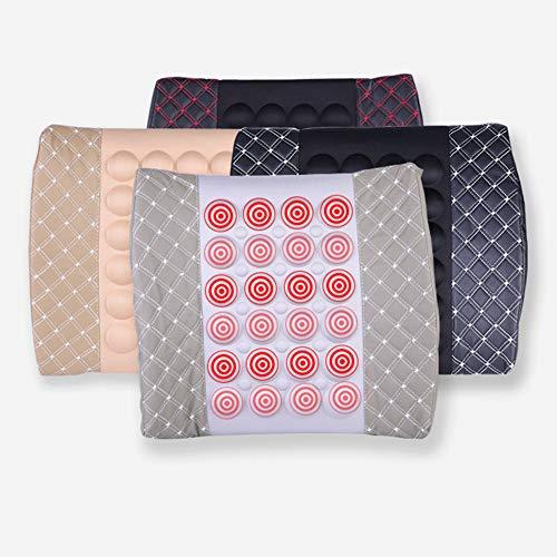 Shentesel Shentesel Massage Cushion Car Electric Vehicle Seat Back Waist Support Lumbar Pad Massager - Black + White
