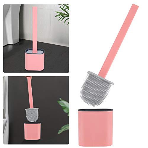 01 Durable Toilet Bowl Cleaner Brush, Toilet Bowl Brush Cleaning Brush Set, for Bathroom Toilet(Pink)