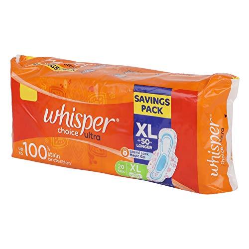 WHISPER Whisper Choice Sanitary Pads with Wings - 20 Pads (Extra large)