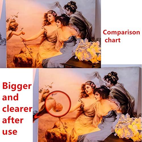 HOMEGOAL Magnifying Glass 10X Handheld Reading Magnifier with Cleaning Cloth-100MM 4INCHES Large Magnifying Lens with Non-Slip Soft Handle for Seniors Book Newspaper Reading and Kids Nature Hobby Exploration