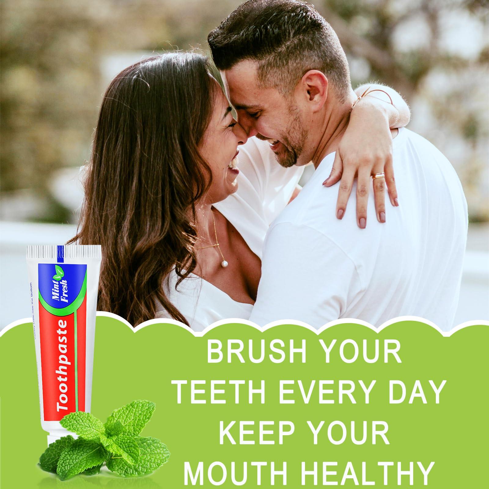 HAIFOTRVA HAIFOTRVA 100 Tubes Bulk Travel Size Toothpaste,Miniature 0.88oz(25g) Small Toothpaste Travel Size Bulk 1.3x3.93 inches Peppermint Mini Disposable Toothpaste for Hotel,Guests,Homeless,Charity