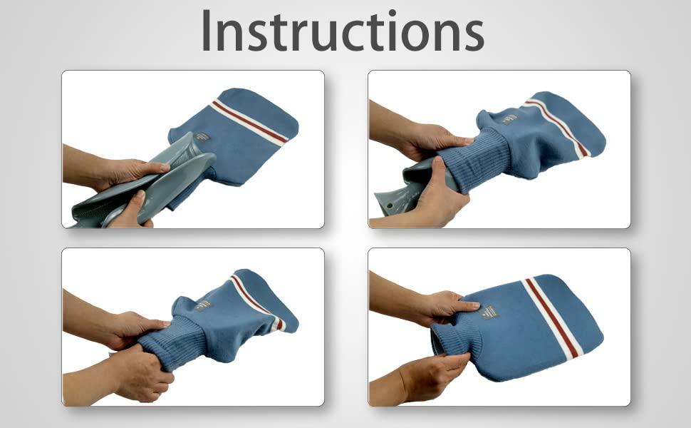 DALYNN Hot Water Bottle, 2 Litre Hot Water Bottle,Hot Water Bottle with Soft Cap, Reheatable and Refreezable Hot and Cold Pack- (Multicoloured)