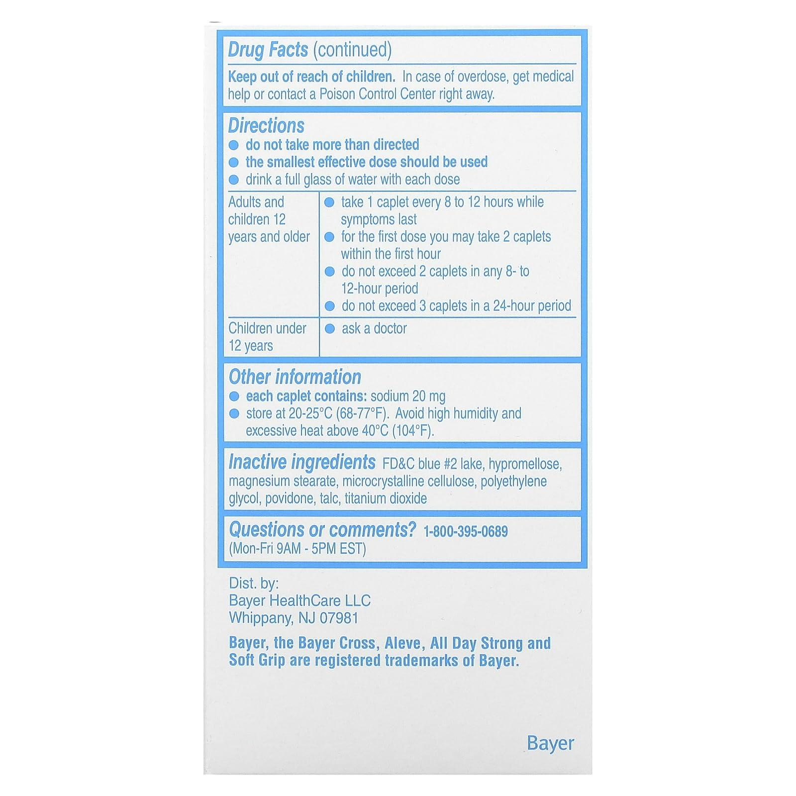 Aleve Aleve, All Day Strong Caplets Soft Grip Arthritis Cap Pain Relieve/Fever Reducer, 50 Count