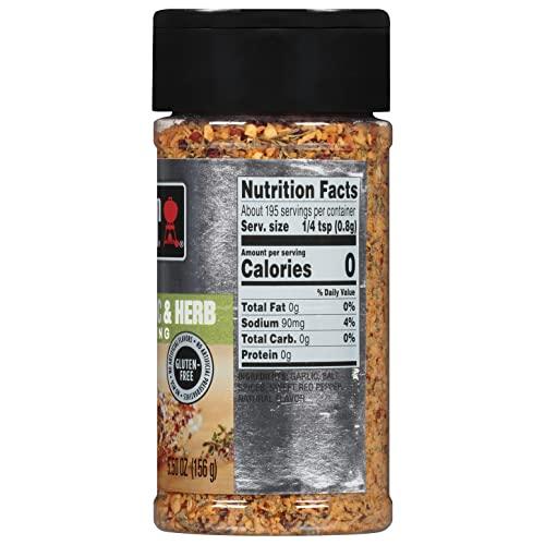 Weber Weber Roasted Garlic & Herb Seasoning, 5.5 Ounce Shaker (Pack of 6)