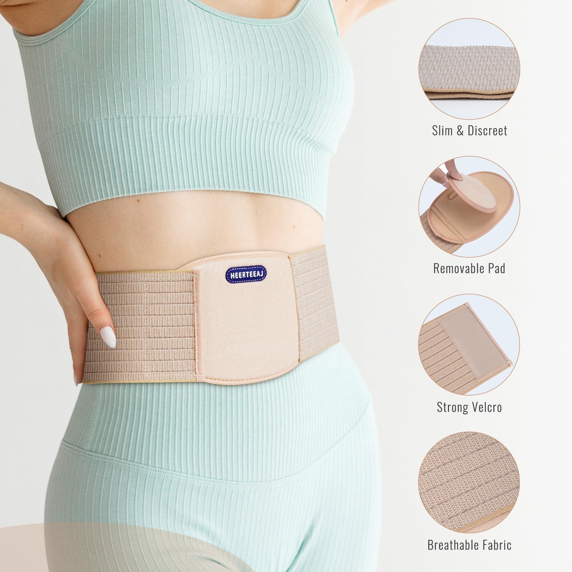 HEERTEEAJ HEERTEEAJ Umbilical Hernia Belt | Abdominal Hernia Belt for Men & Women | Belly Button Umbilical Hernia Binder w/ 1 Hernia Compression Pads | Ventral, Epigastric & Post Surgery Support Belts