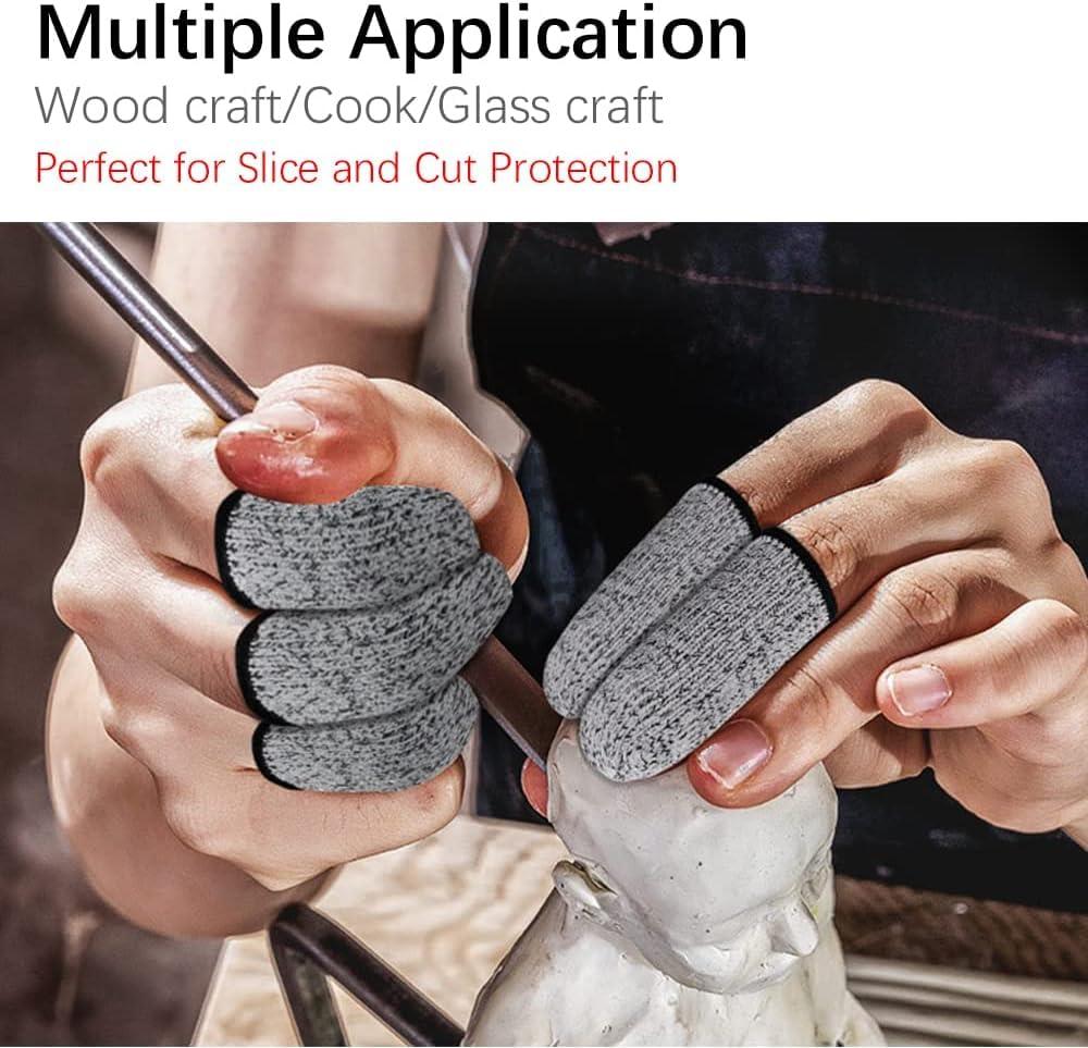 Elfzone Elfzone Finger Cots Cut Resistant Protector (24 Pcs) - 6.5cm Only - Finger Covers for Cuts, Gloves Life Extender, Cut Resistant Finger Protectors for Kitchen, Work, Sculpture, Anti-Slip, Reusable