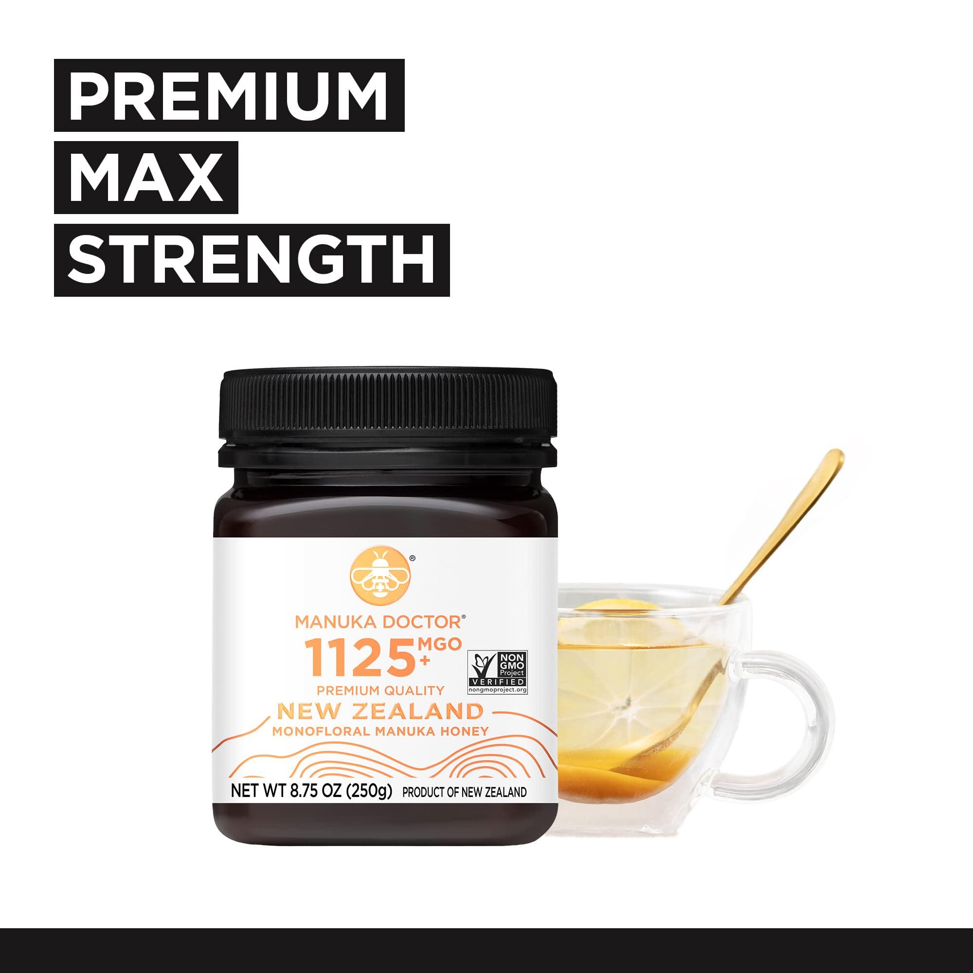 Manuka Doctor MANUKA DOCTOR - MGO 1125+ Manuka Honey Monofloral, 100% Pure New Zealand Honey. Certified. Guaranteed. RAW. Non-GMO (8.75 oz)